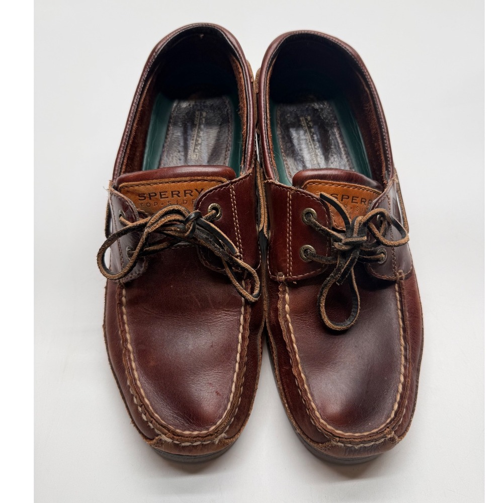 Sperry Mako 2-Eye Canoe Moc Boat Shoes Men's 11 Brown Leather 0764027